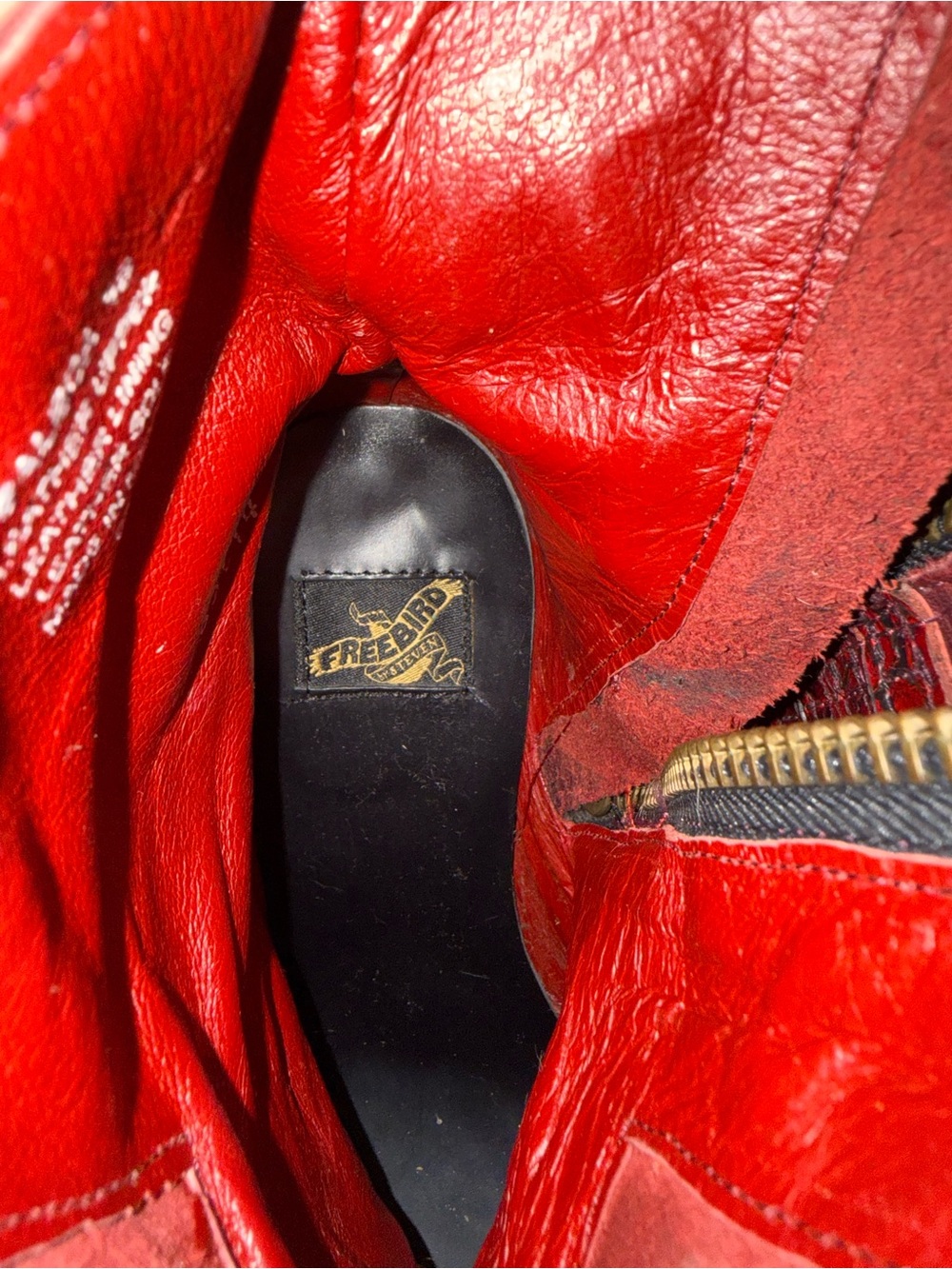 Freebird by Steven Balboa Burgundy Leather Zip & Strap Block Heel Ankle Boots - Picture 4 of 5